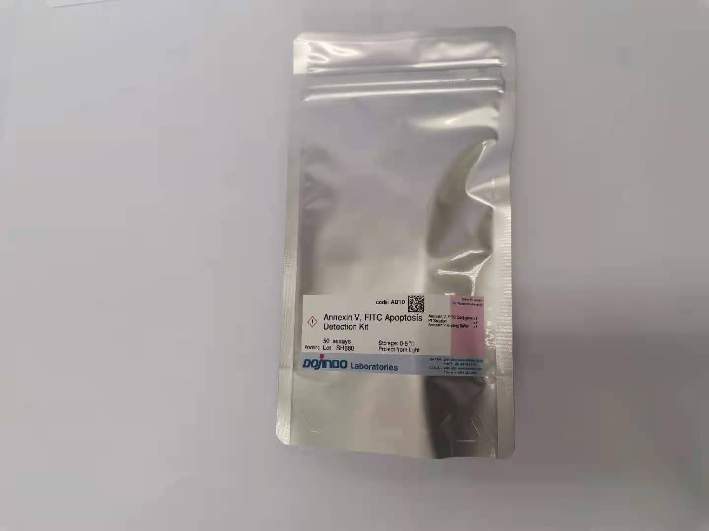 细胞凋亡检测试剂盒——Annexin V, FITC Apoptosis Detection Kit货号：AD10