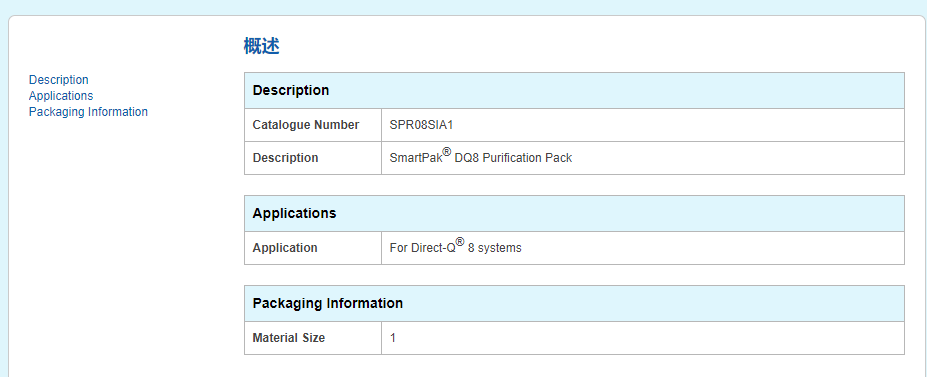 SPR08S1A1-merck默克密理博SmartPak DQ8纯水柱
