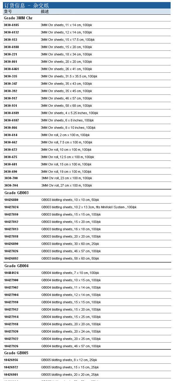 3030-861-英国whatman层析纸3MM杂交用纸