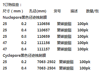 111156-Whatman径迹蚀刻膜孔径0.2um 聚酯膜