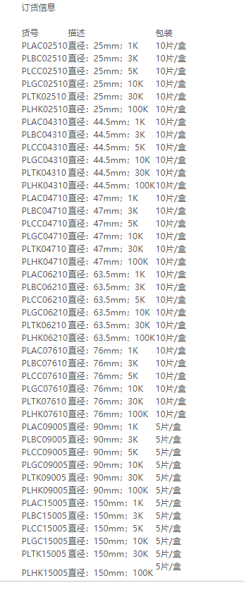 PLHK07610-Merck millipore 100K超滤膜