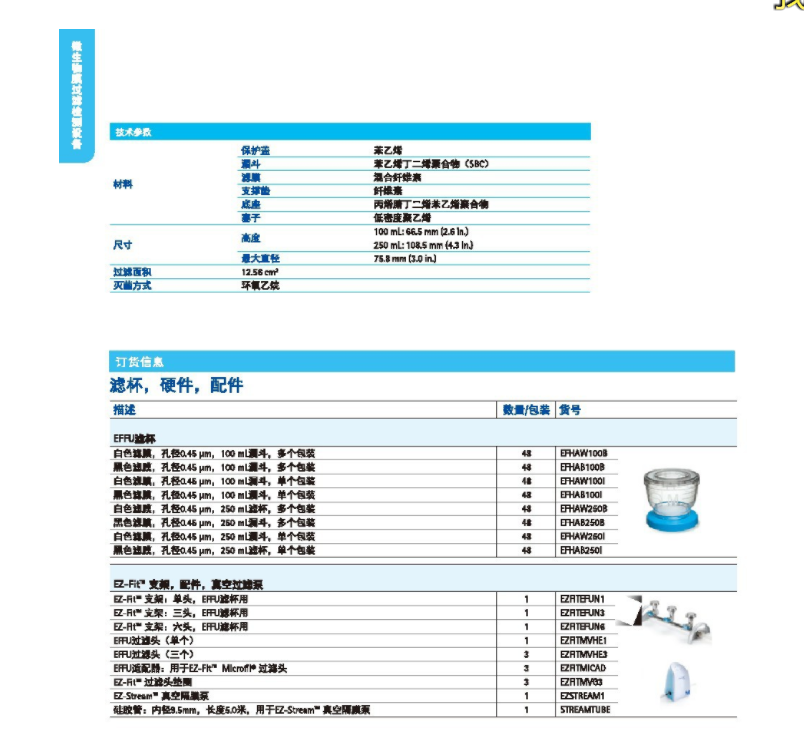 EFHAW100B-Merck millipore无菌滤杯0.45um孔径