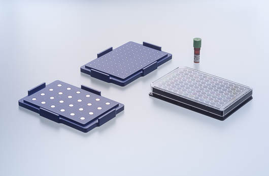96孔生物打印试剂盒,黑色底透,包含磁珠NANOSHUTTLE 600ul, 成球磁力架,定位磁力架,细胞排斥表面96孔黑色底透微孔板 货号: 655841