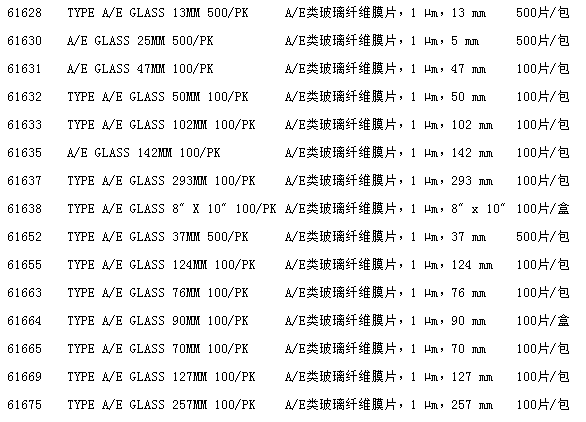 颇尔A/E类玻璃纤维膜片61633