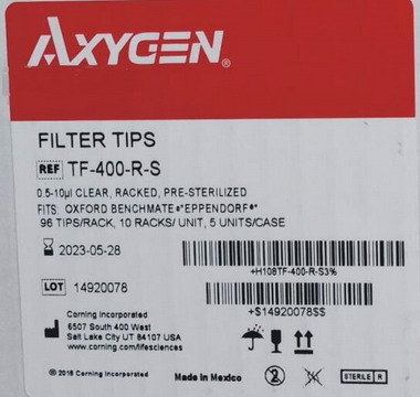 Axygen爱思进滤芯盒装无菌10ul加长吸头TF-400-R-S
