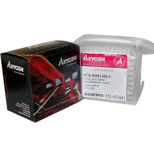 Axygen爱思进96孔pcr板，透明半裙边PCR-96M2-HS-C